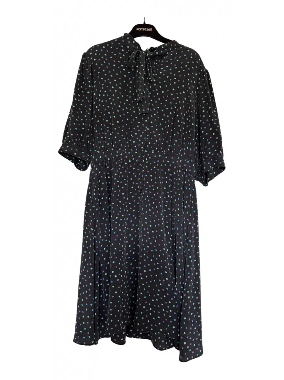 Diesel Black Dress with Turquoise and Green Star Print